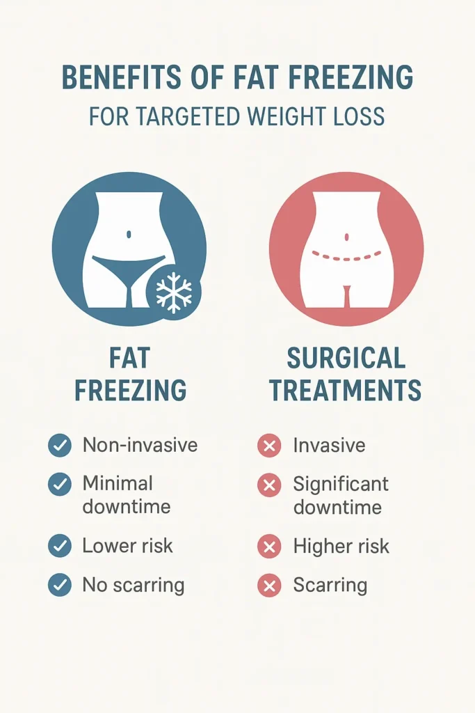 graphic showing the benefits of fat freezing Marlow